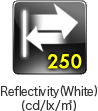 Reflectivity(White)250cd/lx/m²